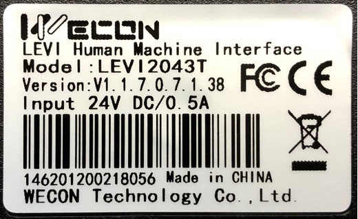 WECON Levi2043T Hmi İş Makineleri : Wecon Levi2043T Hmi