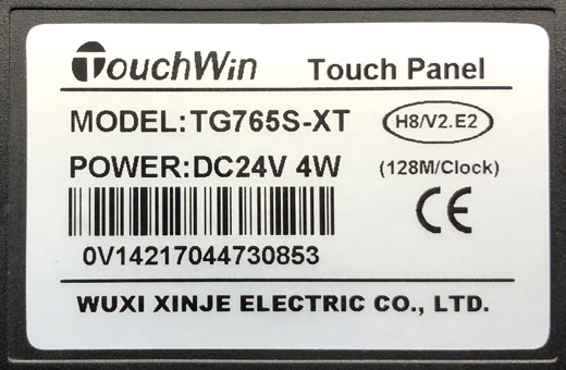 XiNJE TouchWin Tg765S-Xt Hmi İş Makineleri : Xinje Touchwin Tg765S-Xt