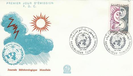Koleksiyon, Pullar, Tunus 1964 Dünya Meteoroloji Günü Fdc