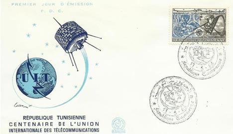 Koleksiyon, Pullar, Tunus 1965 I.T.U.Nın 100.Yılı Fdc