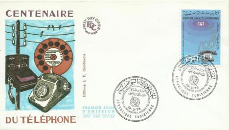 Koleksiyon, Pullar, Tunus 1976 Telefonun 100.Yılı Fdc