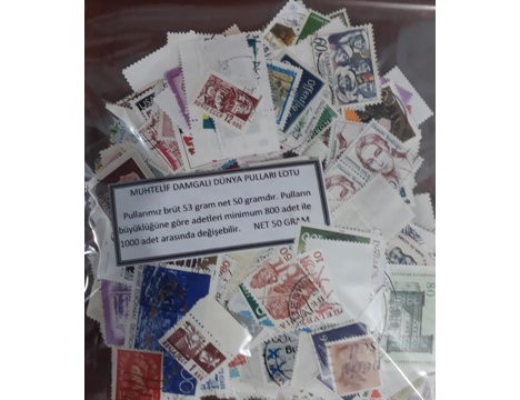 Koleksiyon, Muhtelif Damgalı Dunya Pulları Lotu Net 50 Gr Not:
