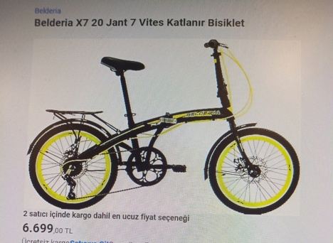 Spor Eşyaları, Şehir Bisikleti, Ümit, Beldira, Beldira X7 Katlanır Bisiklet , Katlanabilir Bisiklet Sıfır Kutusunda
