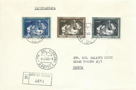 Koleksiyon, Pullar, Vatican 1960 Christmas Fdc