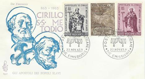 Koleksiyon, Pullar, Vatican 1963 Krill Metodu Fdc