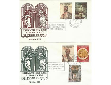 Koleksiyon, Pullar, Vatican 1967 Peter ve Paul Fdc Takım