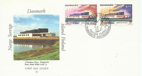 Koleksiyon, Pullar, Danimarka 1973 Reykjavic'teki Kuzey Evi Fdc