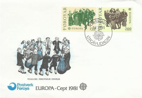 Koleksiyon, Pullar, Faroe Adaları 1981 Avrupa Cept Fdc