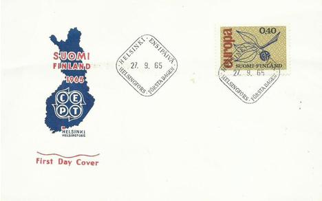Koleksiyon, Pullar, Finlandiya 1965 Avrupa Cept Fdc