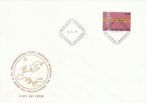 Koleksiyon, Pullar, Finlandiya 1971 Avrupa Cept Fdc