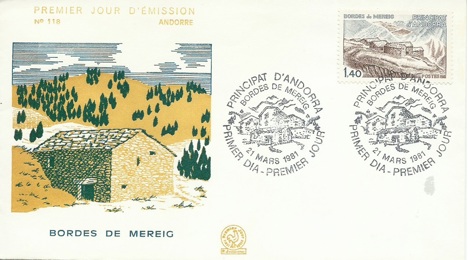 Koleksiyon, Pullar, Fransız Andorrası 1981 Mimarlık Fdc