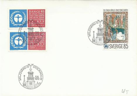 Koleksiyon, Pullar, İsveç 1972 Çevresel Kontrol Fdc
