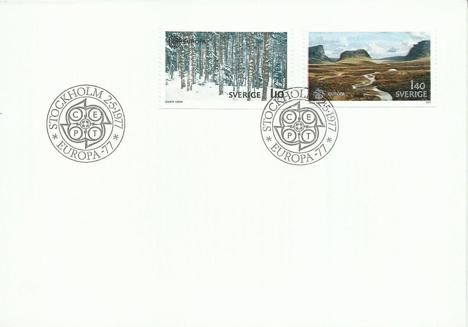 Koleksiyon, Pullar, İsveç 1977 Avrupa Cept Fdc