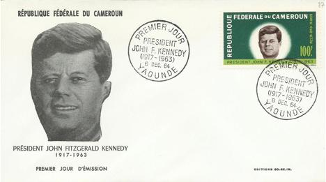 Koleksiyon, Pullar, Kamerun 1964 Başkan Kennedy'i Anma Fdc
