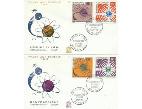 Koleksiyon, Pullar, Kongo Cumh. ve Orta Afrika Cum. 1963 Uzay Telekomi