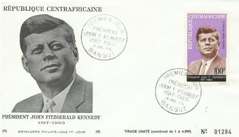 Koleksiyon, Pullar, Orta Afrika Cumhuriyeti 1964 J.F.Kennediy Fdc