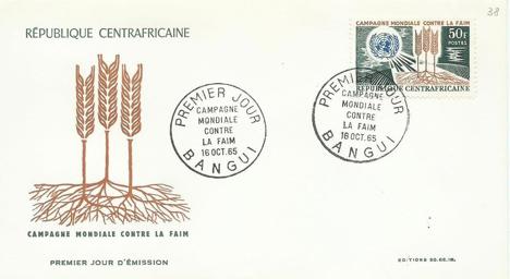 Koleksiyon, Pullar, Orta Afrika Cumhuriyeti 1965 Açlıktan Kurtuluş Fdc