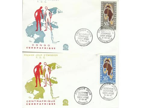 Koleksiyon, Pullar, Orta Afrika Cumhuriyeti ve Kongo Cumhuriyeti 1964