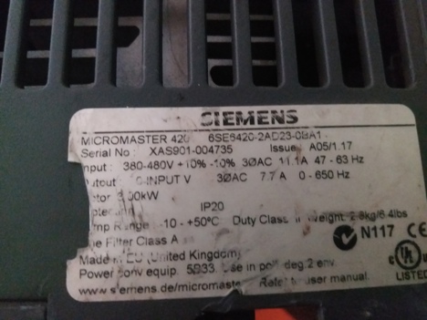 İş Makineleri, Elektrik Güç Kaynağı, Ups, Sıemens | [ 6Se6420-2Ad23-0Ba1 ] | Sürücü