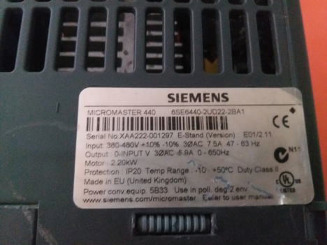 İş Makineleri, Elektrik Güç Kaynağı, Ups, Sıemens | [ 6Se6440-2Ud22-2Ba1 ] | Sürücü