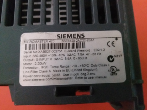 İş Makineleri, Elektrik Güç Kaynağı, Ups, Sıemens | [ 6Se6420-2Ad22-2Ba1 ] | Sürücü