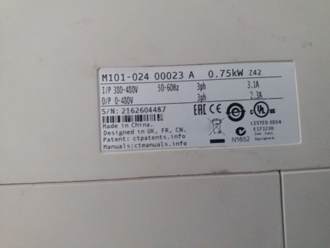 İş Makineleri, Diğer Elektrik Malzemeleri, Emerson | [ M101-024 00023 A 0,75Kw ] | Sürücü