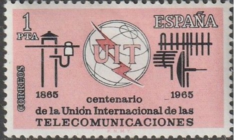 Koleksiyon, Pullar, İspanya 1965 Damgasız Uluslar Arası Telekomünikasy