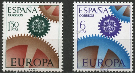 Koleksiyon, Pullar, İspanya 1967 Damgasız Avrupa Cept Serisi