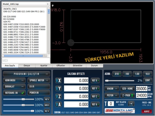 NOKTA CNC Nx Cnc Router İş Makineleri : Nokta Cnc 210x280 Ahşap İşleme Cnc Router