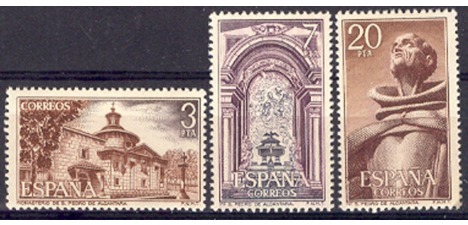 Koleksiyon, Pullar, İspanya 1976 Damgasız Kaleler ve Manastırlar Seris