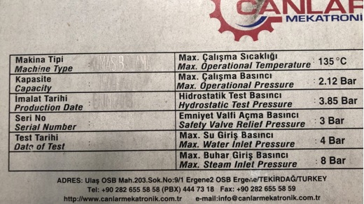 CANLAR 2018 Ht-Boyama İş Makineleri : Canlar Marka Ht-Boya 1500 Kg Yüksek Kule 6 Goz