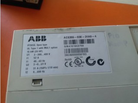İş Makineleri, Elektrik Güç Kaynağı, Ups, Abb | [ Acs355-03E-31A0-4 ] | Sürücü