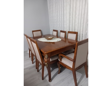 Mobilya, Diğer Mobilyalar, Ceviz Rengi, Oymalı Masa, Yemek Masası Konsol Artı Ayna, Masa Artık Konsol Ayna