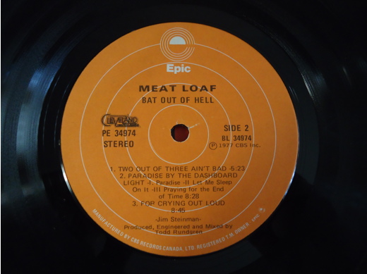 Meat Loaf Bat Out of Hell Plak Müzik, Film (Plak,Cd, Dvd) : Meat Loaf - Bat Out of Hell Lp 1977 Temiz