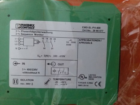 İş Makineleri, Elektrik Güç Kaynağı, Ups, Phoenıx | [ Emd-Sl-Ph-400 ] | Vaz Arıza İzleme Röl