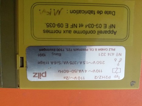 İş Makineleri, Elektrik Güç Kaynağı, Ups, Pilz | [ P2hz/2 110V/2A ] | Emniyet Rölesi