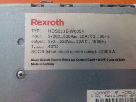 İş Makineleri, Elektrik Güç Kaynağı, Ups, Rexroth | [ Hcs02.1E-W0054 ] | Indradrıve Hcs02