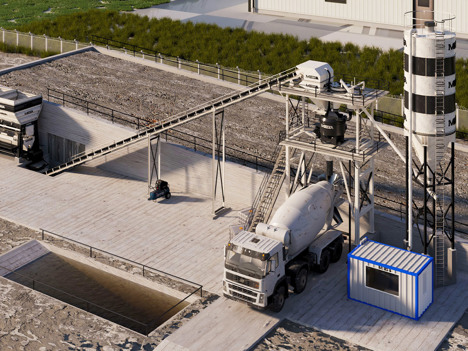 İş Makineleri, Beton Santralleri, Mega, 30 Pa, Promix, Beton Santrali 30 M3-Pan Mikser-Ücretsiz Nakliye