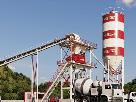 İş Makineleri, Beton Santralleri, Mega, 2023, Promix Sabit, Beton Santrali 60 M3–Twınshaft-Ücretsiz Nakliye