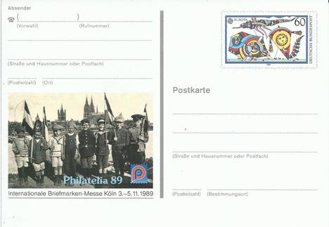 Koleksiyon, Pullar, Almanya (Batı) 1989 Damgasız Köln Uluslararası Pul