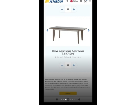 Mobilya, Masa ve Sandalyeler, İstikbal Elizya Masa Sandalye Takımı