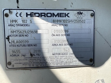 İş Makineleri, Beko Loder, 2018 Hmk 102S-Supra.Temiz, Beko Loder Supra, 2018 Hidromek 102S-Supra-532 303 0550