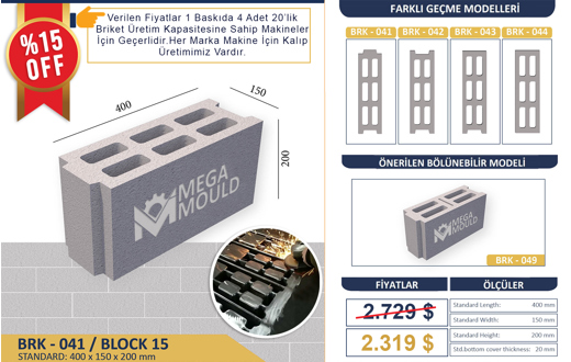 MEGA 2023 Çelik Kalıp İş Makineleri : Briket Kalıbı