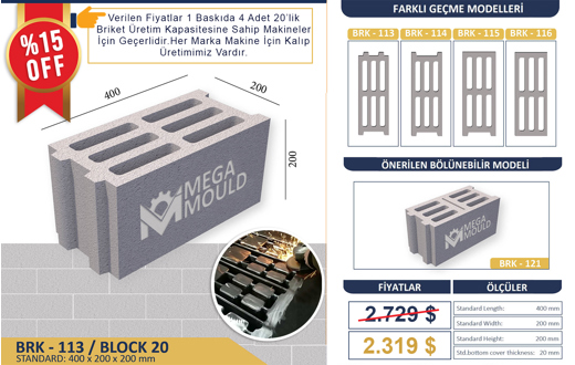 MEGA 2023 Çelik Kalıp İş Makineleri : Briket Kalıbı