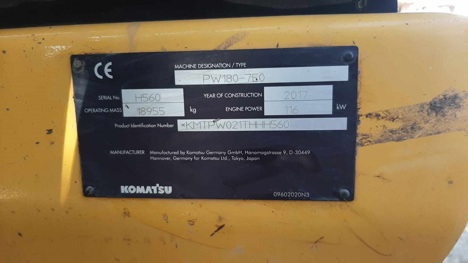 İş Makineleri, Ekskavatör, 2017 Pw 180 Bıçaklı-Orjinal, Lastikli Skavator, 2017 Komatsu Pw 180-Bıçaklı-532 303 0550