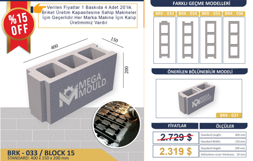 MEGA 2023 İş Makineleri : Briket-Asmolen Kalıbı