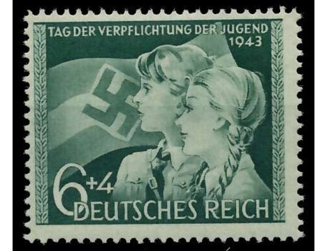 Koleksiyon, Pullar, Almanya (Iıı. Reıch) 1943 Damgasız Hitler'e Gençli