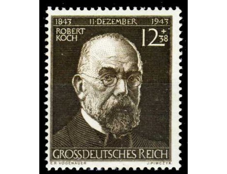 Koleksiyon, Pullar, Almanya (Iıı. Reıch) 1944 Damgasız Robert Koch Ser