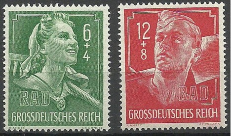 Koleksiyon, Pullar, Almanya (Iıı. Reıch) 1944 Damgasız Yorulma Görevi