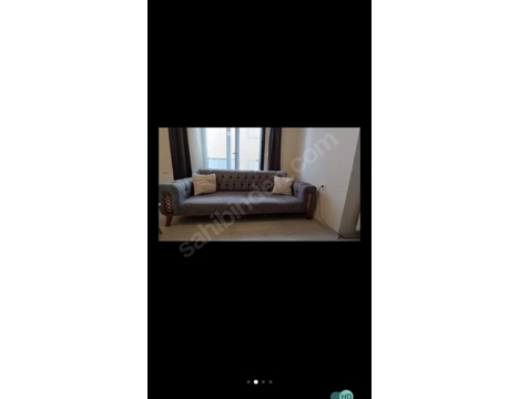 Mobilya, Oturma Grupları, Yeni, 2Adet Chester, 2Ade Gri 3Lu Koltuk Takimi